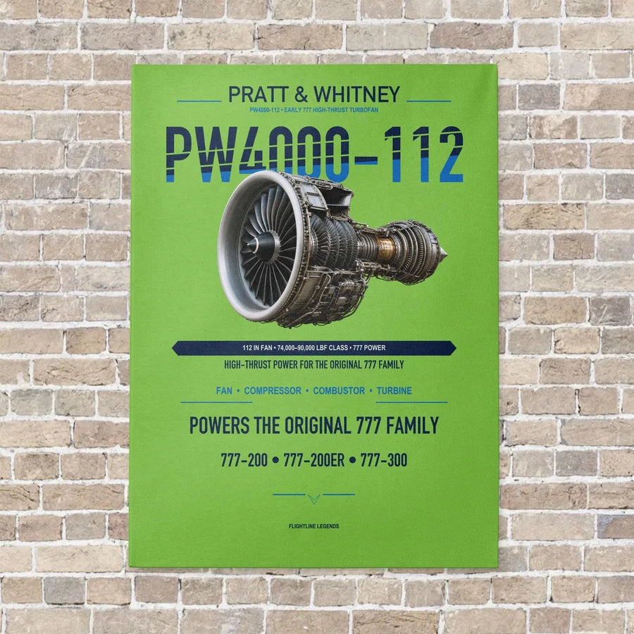 PW4000-112 vertical canvas print - no frame - light green background
