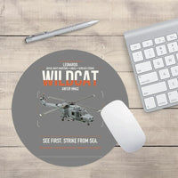Thumbnail for Leonardo AW159 Wildcat HMA2 design on gray round mouse pad