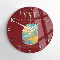 Thumbnail for Saskatoon John G. Diefenbaker International Airport YXE Wall-Clock No-Frame - Dark Red
