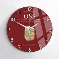 Thumbnail for Osh International Airport OSS Wall-Clock No-Frame - Dark Red