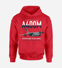 Thumbnail for Airbus A400M Atlas design on red double-side hoodie, single-side print