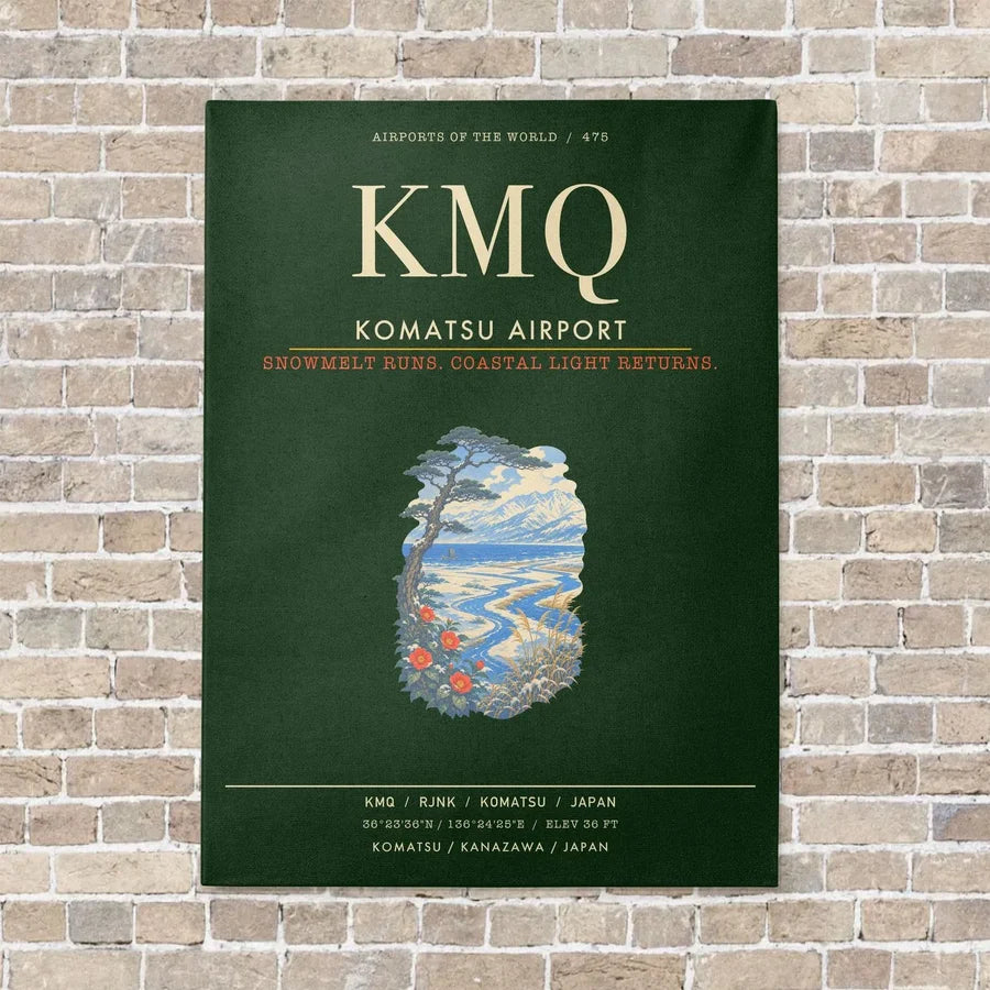 Komatsu Airport KMQ - Canvas Framed - Dark Green