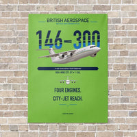 Thumbnail for BAe 146-300 vertical canvas print - no frame - light green background