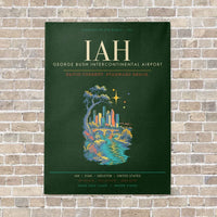 Thumbnail for Houston George Bush Intercontinental Airport IAH - Canvas Framed - Dark Green