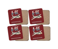 Thumbnail for A-6E Intruder design on dark red 4 pieces set coaster
