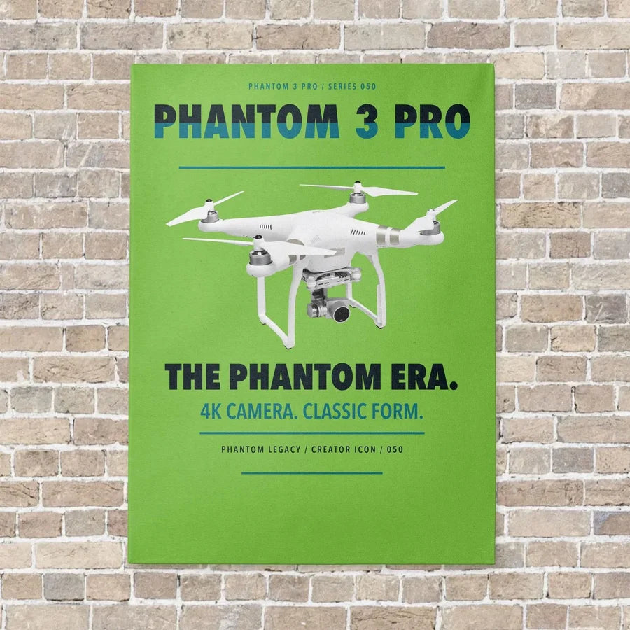 DJI Phantom 3 Professional vertical canvas print - no frame - light green background