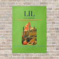 Thumbnail for Lille Airport LIL vertical canvas print - no frame - light green background