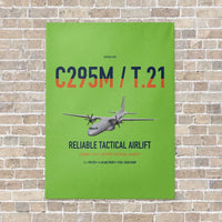 Thumbnail for Airbus C295M T.21 vertical canvas print - no frame - light green background