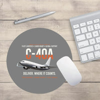 Thumbnail for C-40A Clipper Fleet Logistics Ready design on gray round mouse pad
