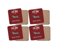 Thumbnail for Boeing Vertol CH-46E Sea Knight design on dark red 4 pieces set coaster
