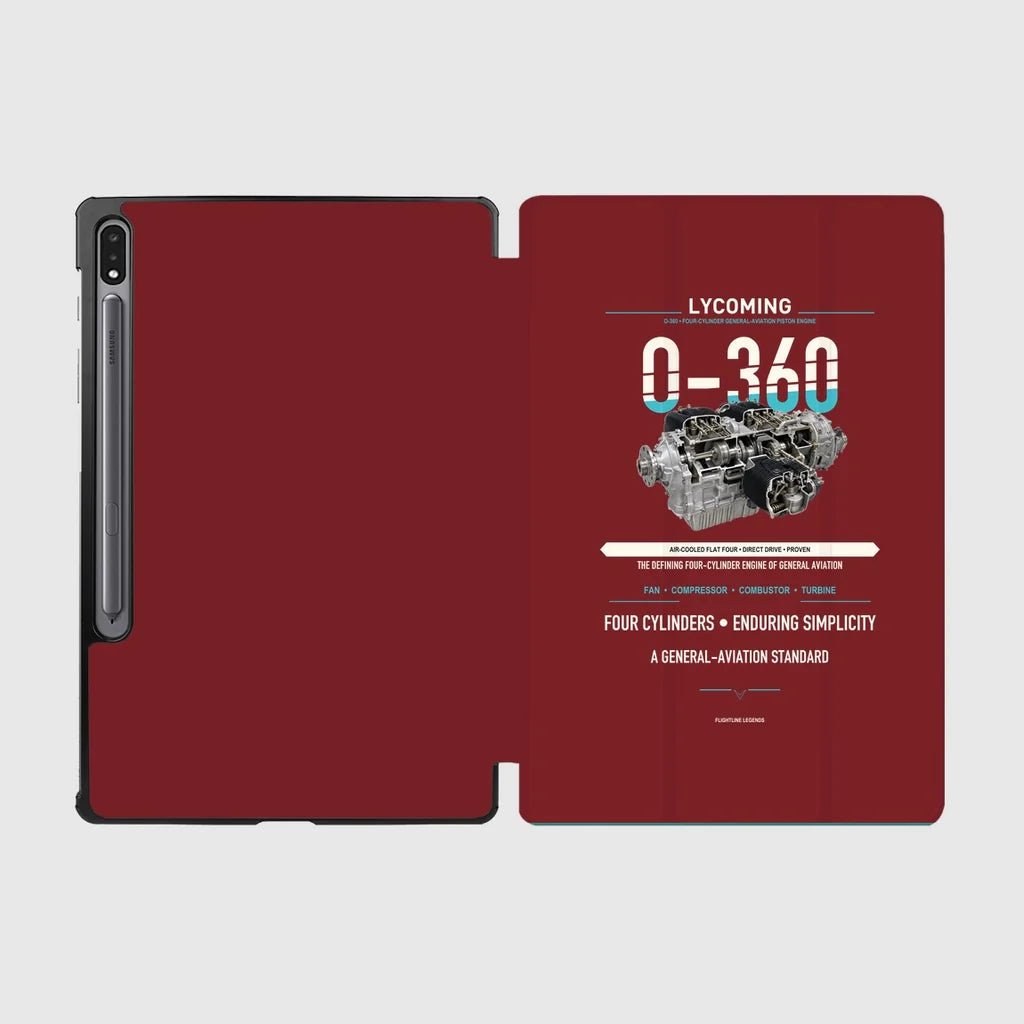 O-360 design on dark red samsung tablet tablet case
