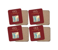 Thumbnail for Oulu Airport (OUL) design on dark red 4 pieces set coaster