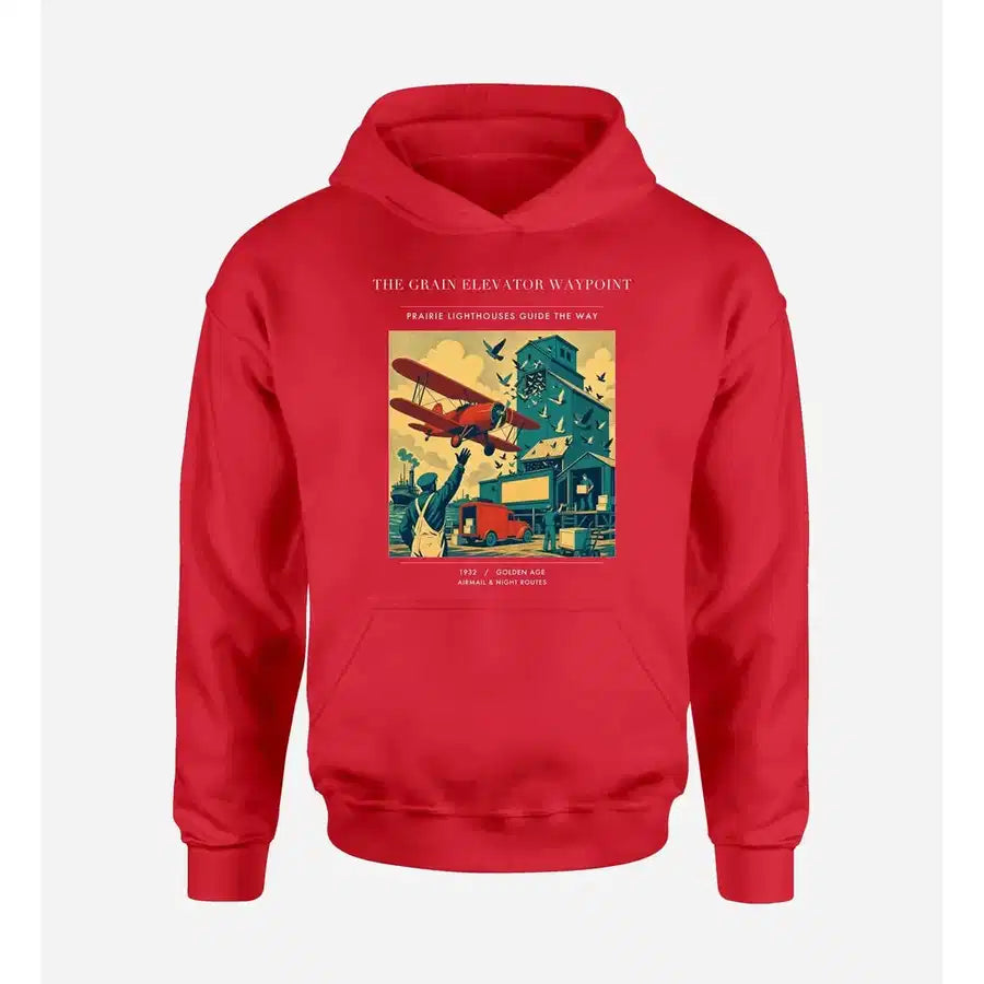 VINTAGE G4451 - The Grain Elevator Waypoint - Premium Hoodie design on red premium