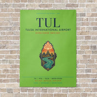 Thumbnail for Tulsa International Airport TUL vertical canvas print - no frame - light green background