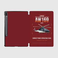 Thumbnail for Leonardo AW169 design on dark red samsung tablet tablet case