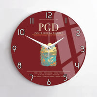 Thumbnail for Punta Gorda Airport PGD Wall-Clock No-Frame - Dark Red