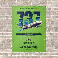 Thumbnail for Boeing 737 MAX 8 vertical canvas print - no frame - light green background