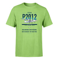 Thumbnail for Tecnam P2012 Traveller design on light green t-shirt, single-side print