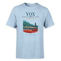 Thumbnail for Gander International Airport (YQX) T-Shirt single-side front print in Light Blue | gander-international-airport-yqx-double-side-t-shirt