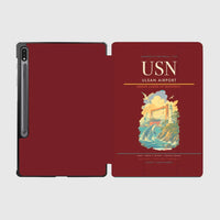 Thumbnail for Ulsan Airport (USN) design on dark red samsung tablet tablet case