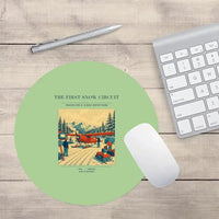 Thumbnail for VINTAGE G4480 - The First Snow Circuit - Designed Mouse Pads design on lightgreen round
