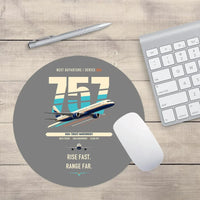Thumbnail for Boeing 757-200 design on gray round mouse pad