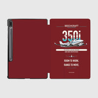 Thumbnail for Beechcraft King Air 350i design on dark red samsung tablet tablet case