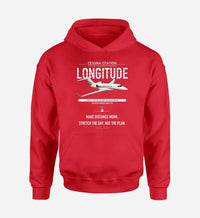 Thumbnail for Cessna Citation Longitude design on red double-side hoodie, single-side print