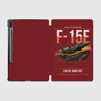Thumbnail for F-15E Strike Eagle design on dark red samsung tablet tablet case