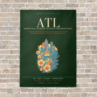 Thumbnail for Hartsfield-Jackson Atlanta International Airport ATL - Canvas Framed - Dark Green