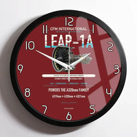 Thumbnail for CFM LEAP-1A design on dark red framed wall clock