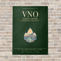 Thumbnail for Vilnius Airport VNO - Canvas Framed - Dark Green