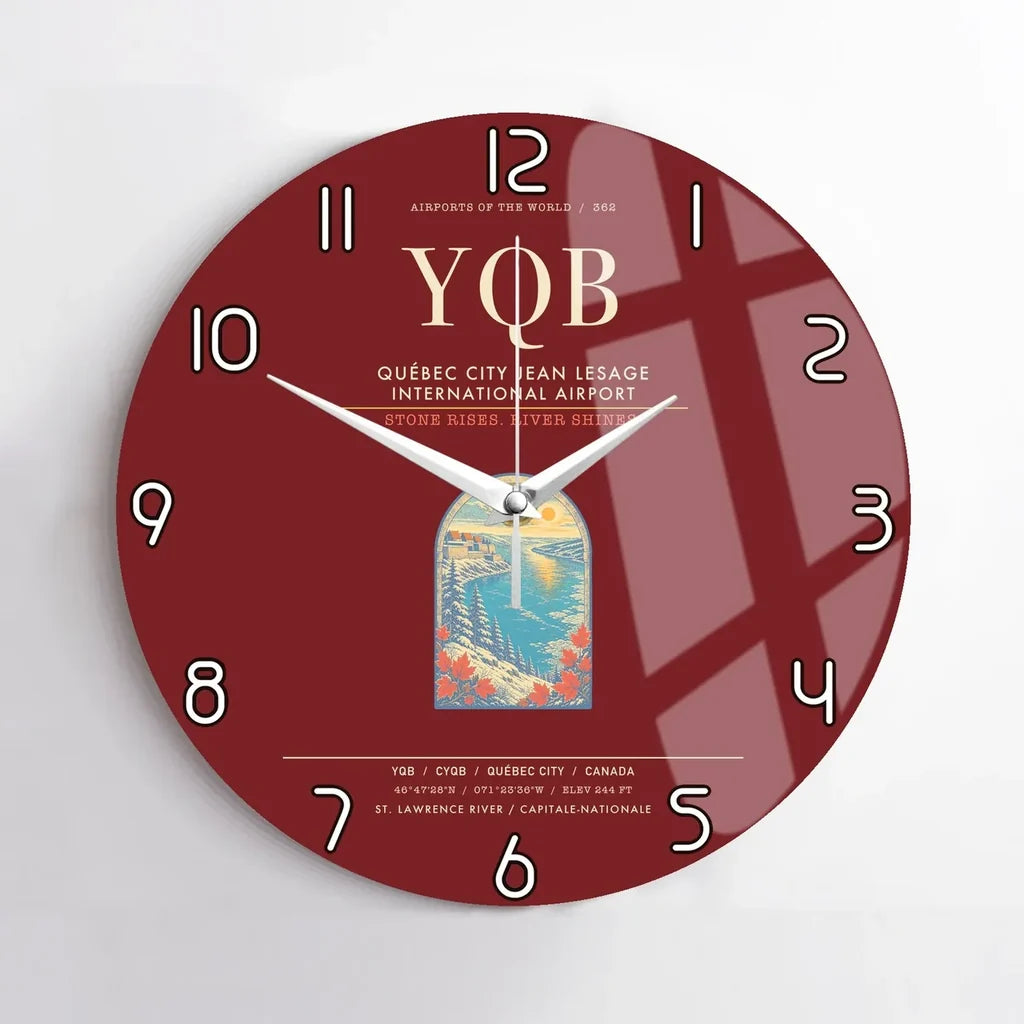 Quebec City Jean Lesage International Airport YQB Wall-Clock No-Frame - Dark Red