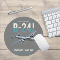 Thumbnail for B-24J Liberator design on gray round mouse pad