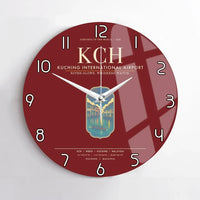 Thumbnail for Kuching International Airport KCH Wall-Clock No-Frame - Dark Red