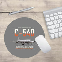 Thumbnail for C-54D Skymaster design on gray round mouse pad