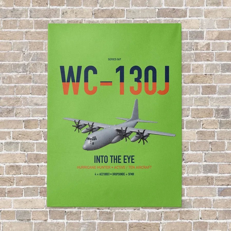 WC-130J Hurricane Hunter vertical canvas print - no frame - light green background