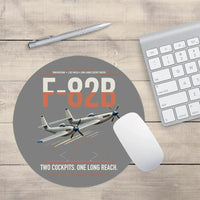 Thumbnail for F-82B Twin Mustang design on gray round mouse pad