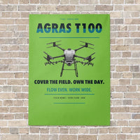 Thumbnail for DJI Agras T100 vertical canvas print - no frame - light green background