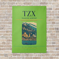 Thumbnail for Trabzon Airport TZX vertical canvas print - no frame - light green background