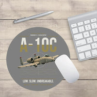 Thumbnail for A-10C Thunderbolt II design on gray round mouse pad
