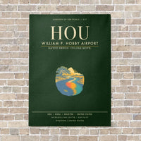 Thumbnail for William P. Hobby Airport HOU - Canvas Framed - Dark Green