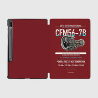 Thumbnail for CFM56-7B design on dark red samsung tablet tablet case