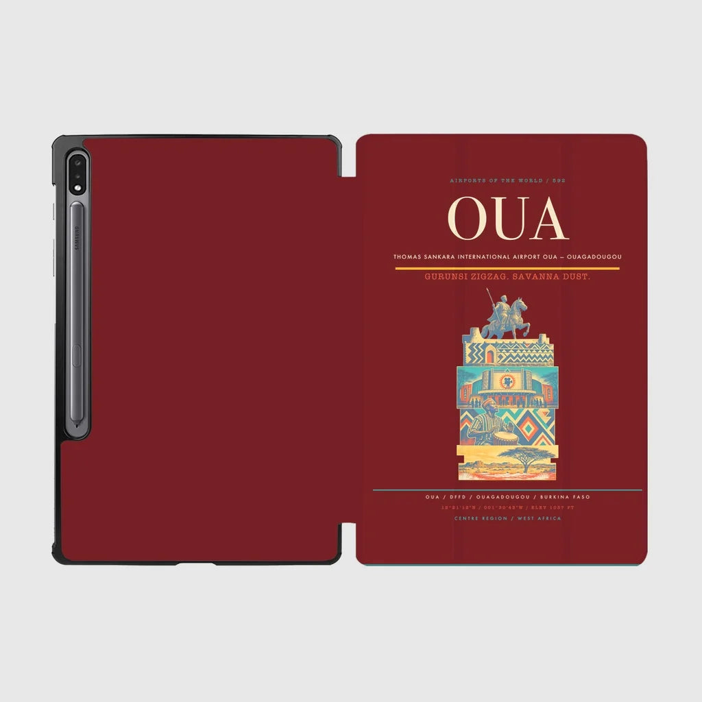 Thomas Sankara International Airport (OUA) design on dark red samsung tablet tablet case