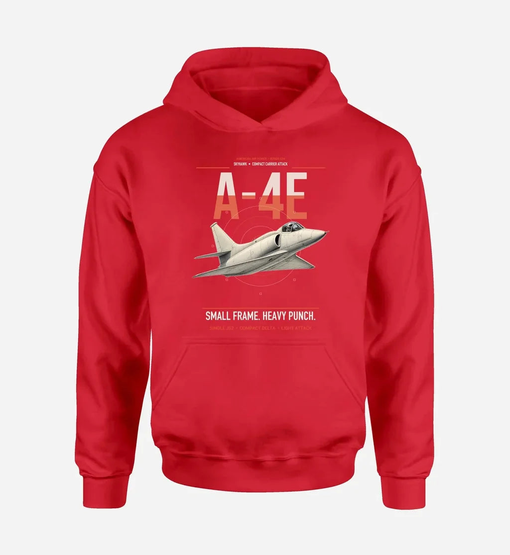 A-4E Skyhawk design on red double-side hoodie