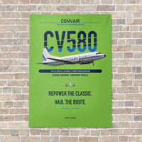 Thumbnail for Convair 580 vertical canvas print - no frame - light green background
