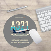 Thumbnail for Airbus A321P2F design on gray round mouse pad