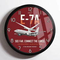 Thumbnail for E-7A Wedgetail design on dark red framed wall clock