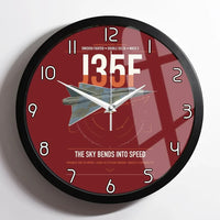 Thumbnail for Saab J 35F Draken design on dark red framed wall clock