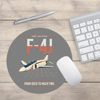 Thumbnail for F-4J Phantom II design on gray round mouse pad